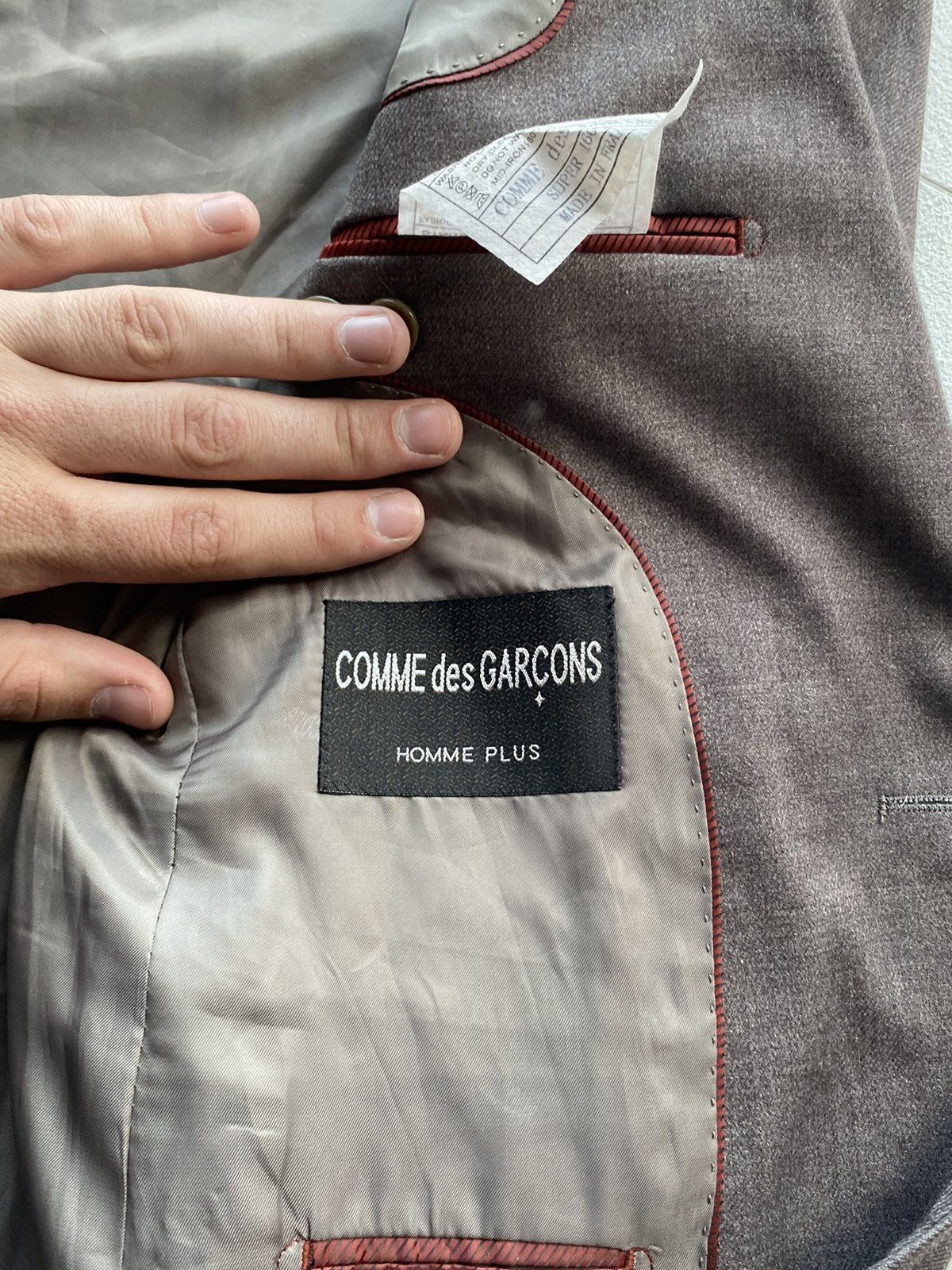 Comme des Garcons × Japanese Brand × Vintage Comme des Garcons Japanese Grey Mens 48 Blazer France Made Size 48R - 11 Thumbnail