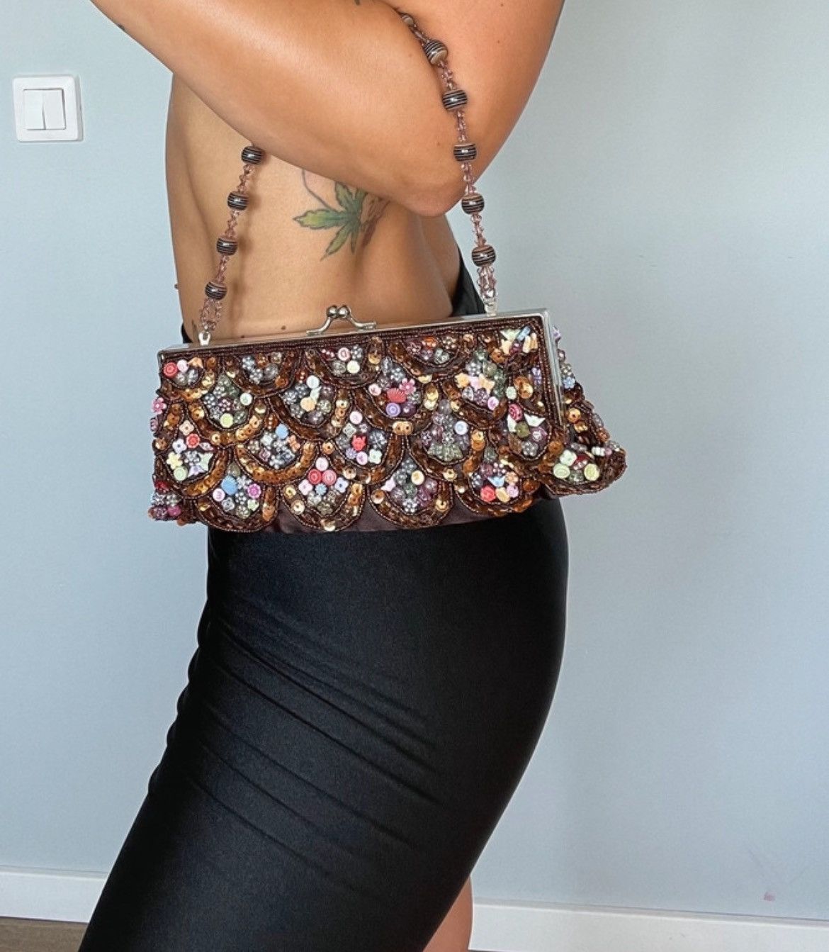 Vintage Small Mini Bag Vintage Decorated Bling Size ONE SIZE - 4 Thumbnail