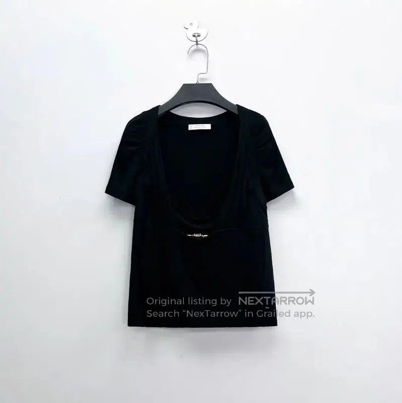 Versace Versace Black Short Sleeve Crop Top . Size L / US 10 / IT 46 - 1 Thumbnail