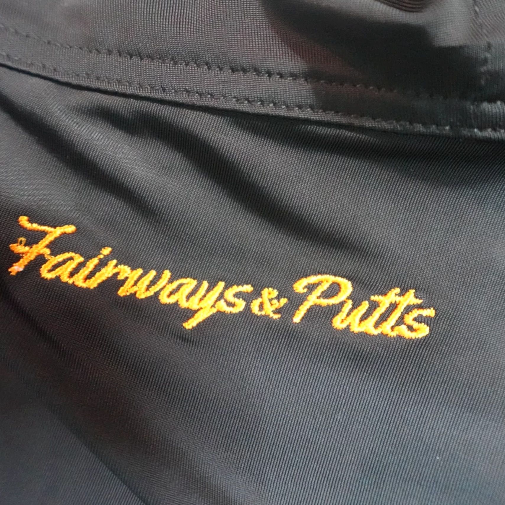 Vintage Fairways & Putts Polo Shirt L Black Solid Performance NEW READ Men Polo Short Sleeve Collared Button Golf Shirt Size US L / EU 52-54 / 3 - 5 Thumbnail
