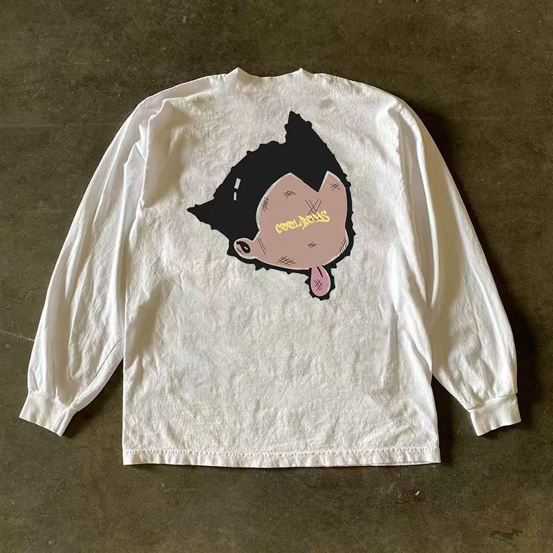 Japanese Brand White washed retro cartoon print long-sleeved t-shirt Size US M / EU 48-50 / 2 - 2 Thumbnail