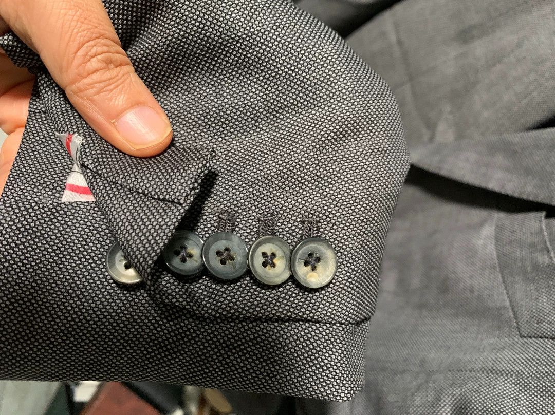 Isaia Isaia Coral Gray Micro-Dot Super 130s Wool 48 Blazer Size 48R - 4 Thumbnail