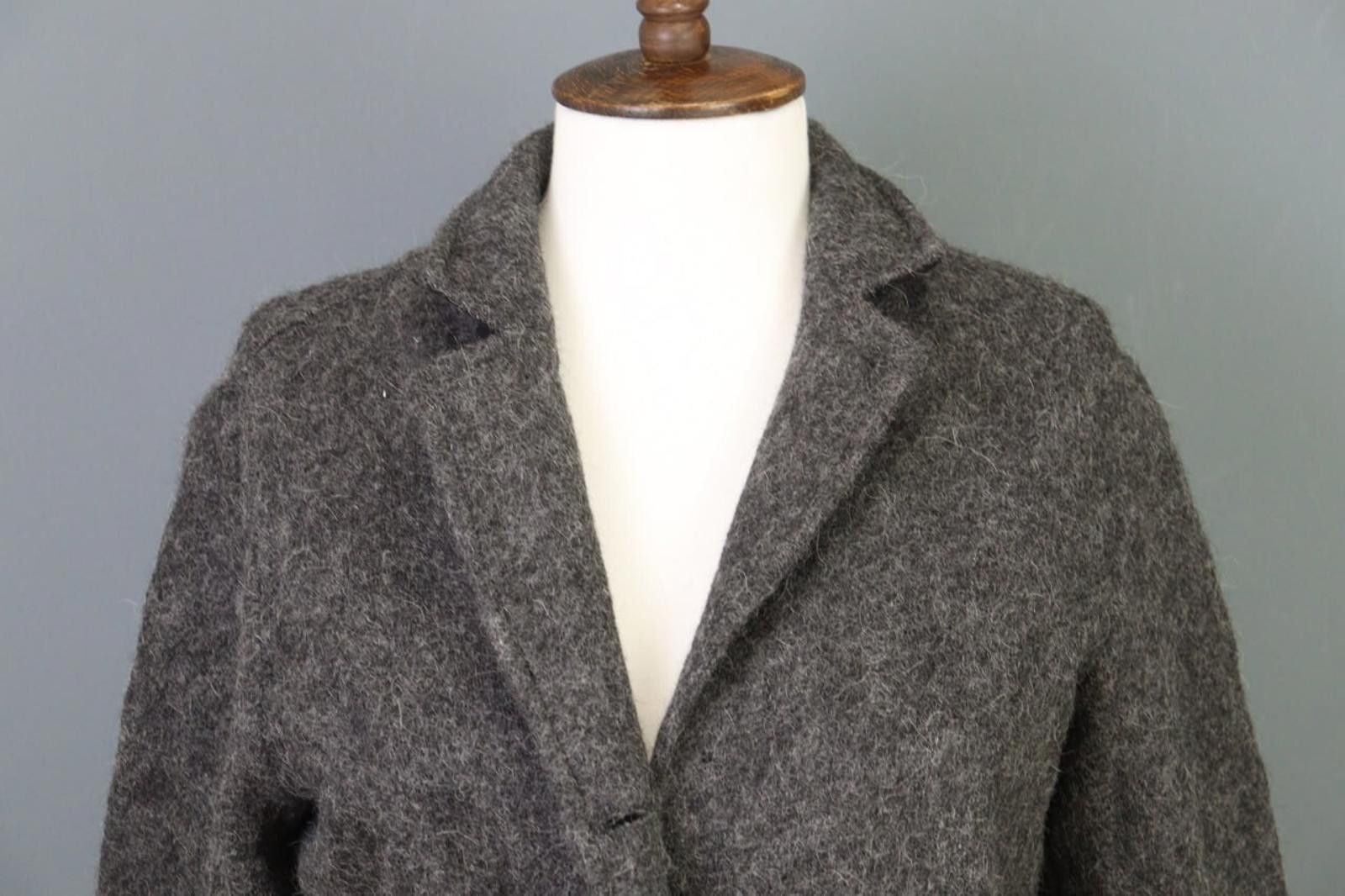 Designer Peruvian Connection Blazer Size 10 Gray Knit Alpaca Button Size L / US 10 / IT 46 - 2 Thumbnail