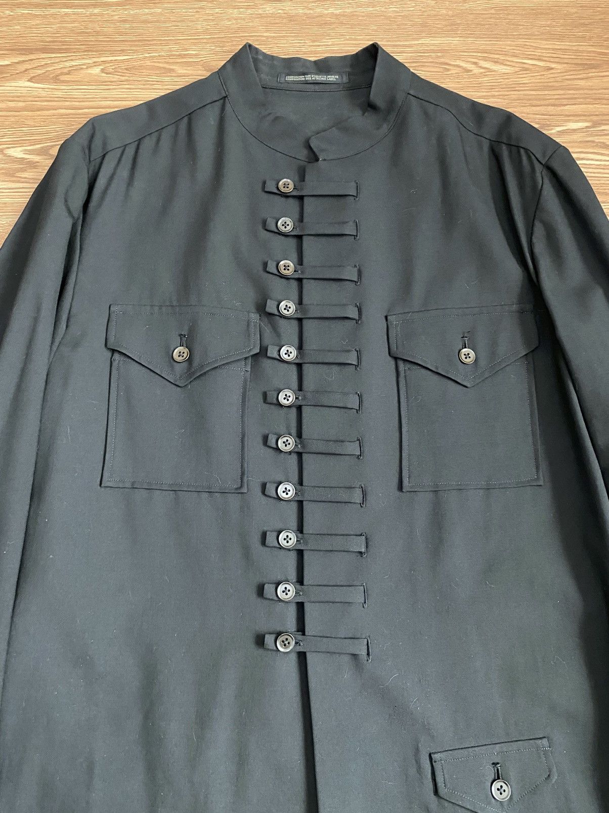 Yohji Yamamoto Yohji Yamamoto Pour Homme Wool Gaba Chinese Jacket SS99 Size US L / EU 52-54 / 3 - 3 Thumbnail