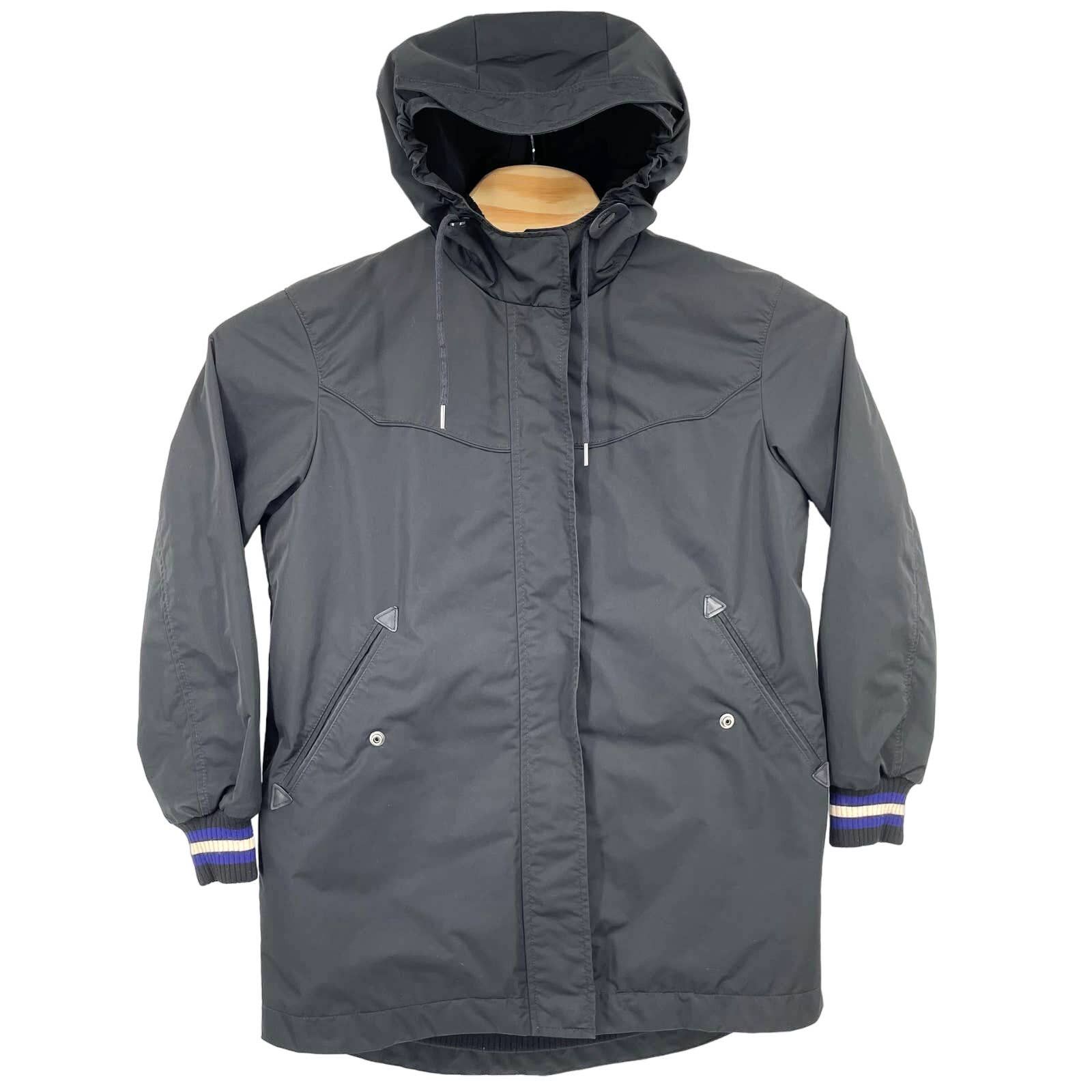 image of Women's Waterproof Coach Black Hooded Jacket Coat W Vest (Size Medium)