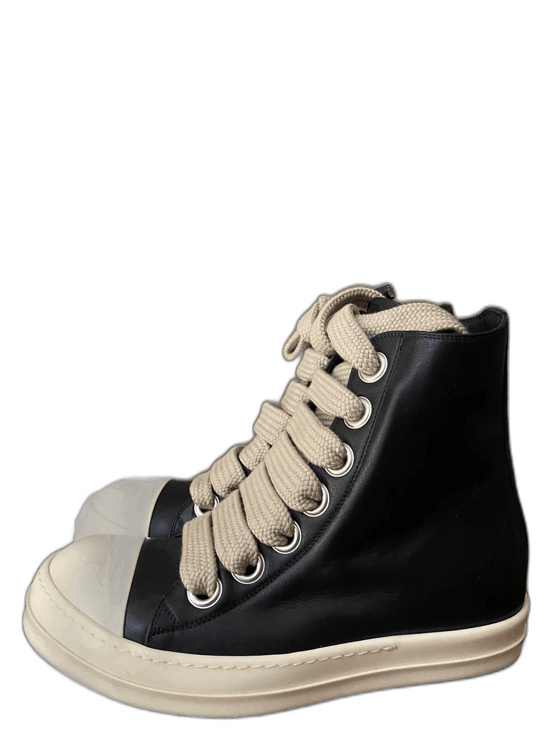 Rick Owens Rick Owens High-Top Black Leather Sneakers Size US 9 / EU 42 - 1 Thumbnail