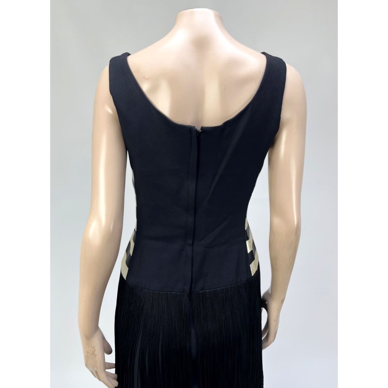 Vintage VINTAGE Unbranded Dress Fringe Black Stripe Eveningwear Ball Gown 1980s XS Womens Party Size 4XL / US 24-26 - 6 Thumbnail