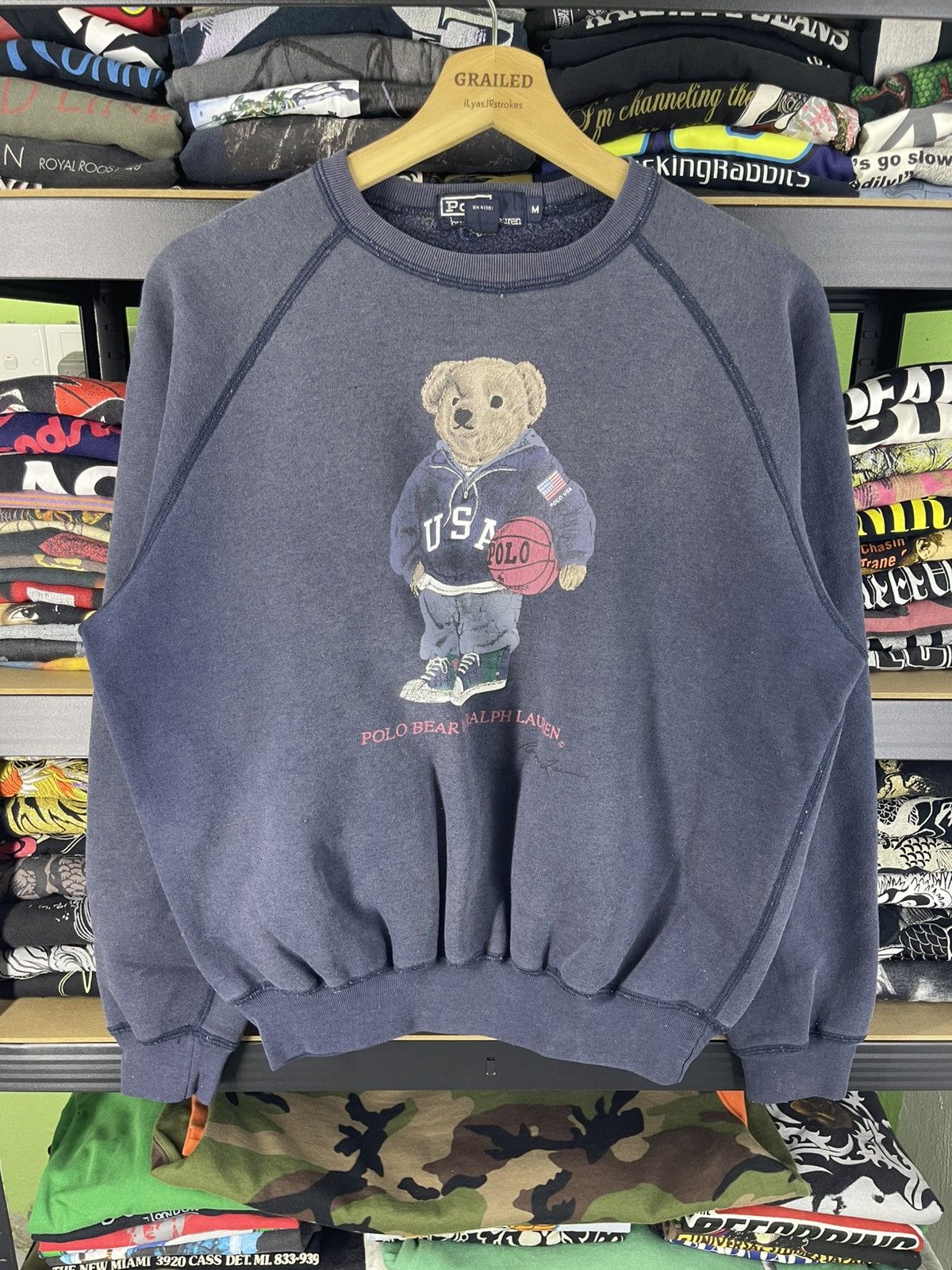 Polo Ralph Lauren Vintage Polo Bear by Ralph Lauren Distressed Sweatshirt Size US M / EU 48-50 / 2 - 2 Thumbnail