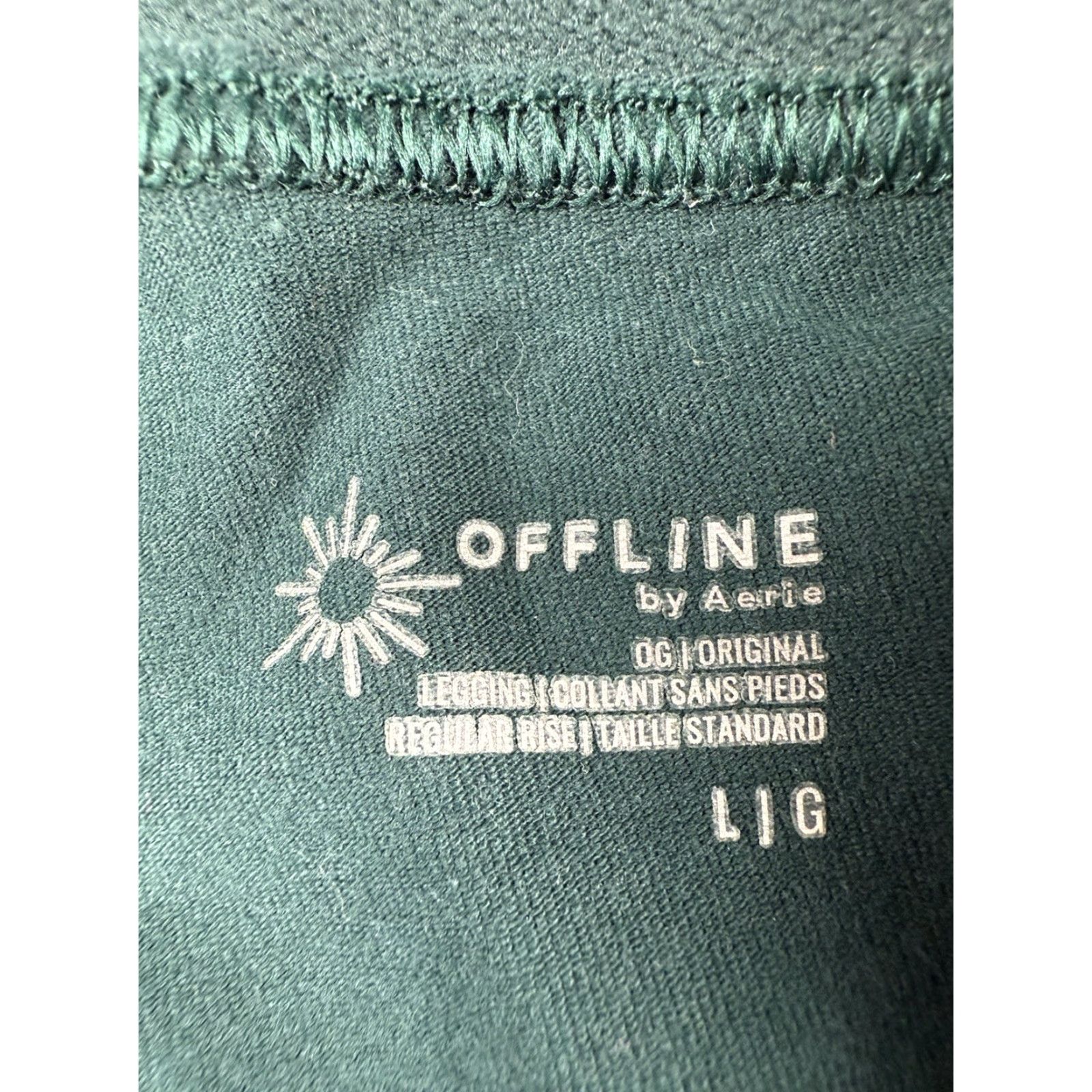Vintage Aerie Leggings Womens Regular Rise Green L Green Solid Ankle Size Large OG Offline OG Legging Leggings Womens L Green 90s? Size 36" / US 14 / IT 50 - 2 Thumbnail