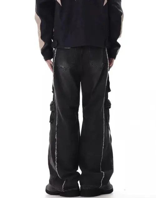 VIBE Retro heavy industry beggar ripped workwear wide leg jeans Size US 32 / EU 48 - 7 Thumbnail