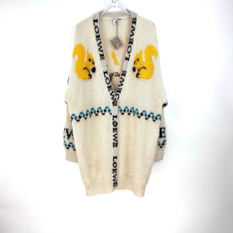 Loewe loewe Off-white Squirrel letter seahorse hair cardigan 2504 Size US M / EU 48-50 / 2 - 3 Thumbnail