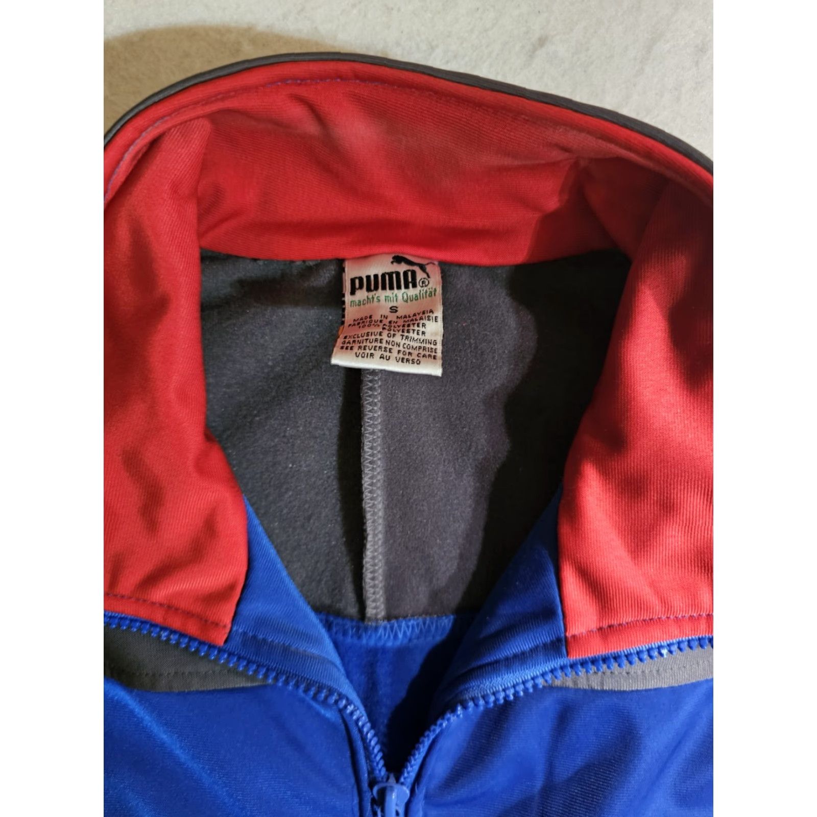 Puma VINTAGE PUMA Jacket Sports Track Style Full Zip Mens S Red White & Blue Geometric Logo Zipper Windbreaker 90s Theme Casual Size US S / EU 44-46 / 1 - 4 Thumbnail