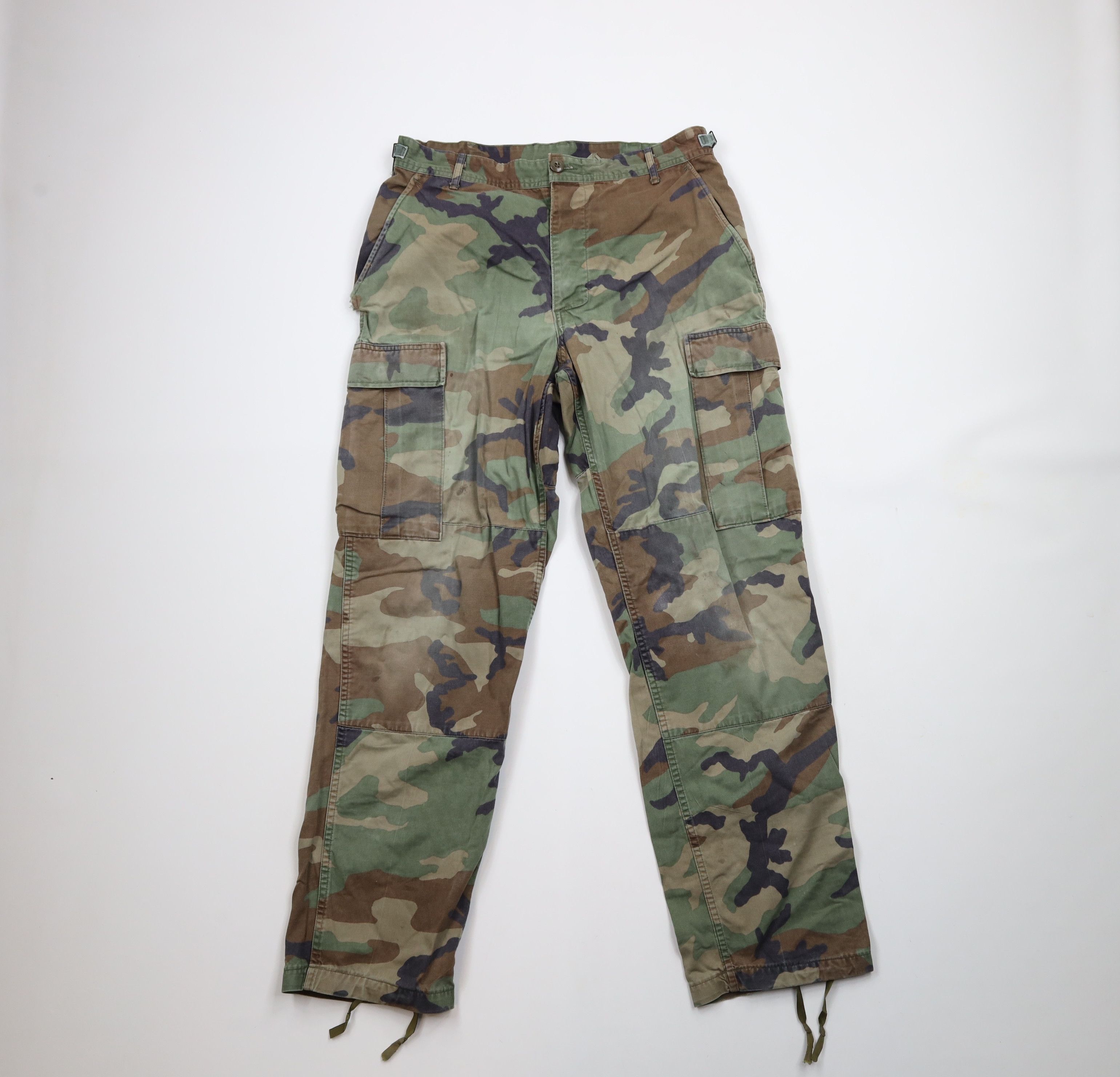 Vintage Vintage 90s Woodland Camouflage Combat Cargo Pants USA Size US 34 / EU 50 - 1 Thumbnail