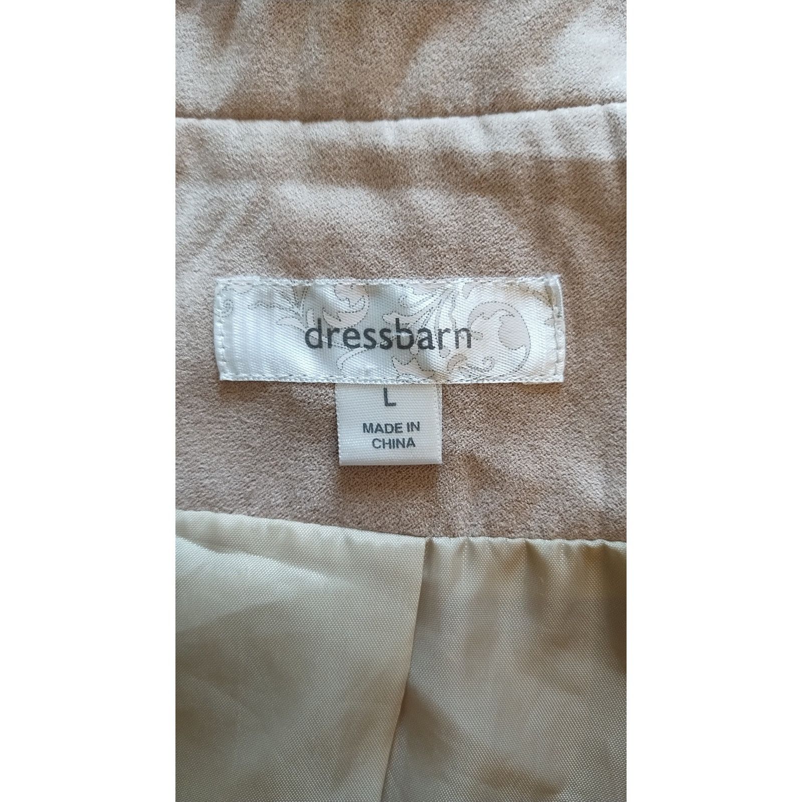 Other DressBarn Faux Suede Beige Jacket Open Front Sz. L Size L / US 10 / IT 46 - 6 Thumbnail