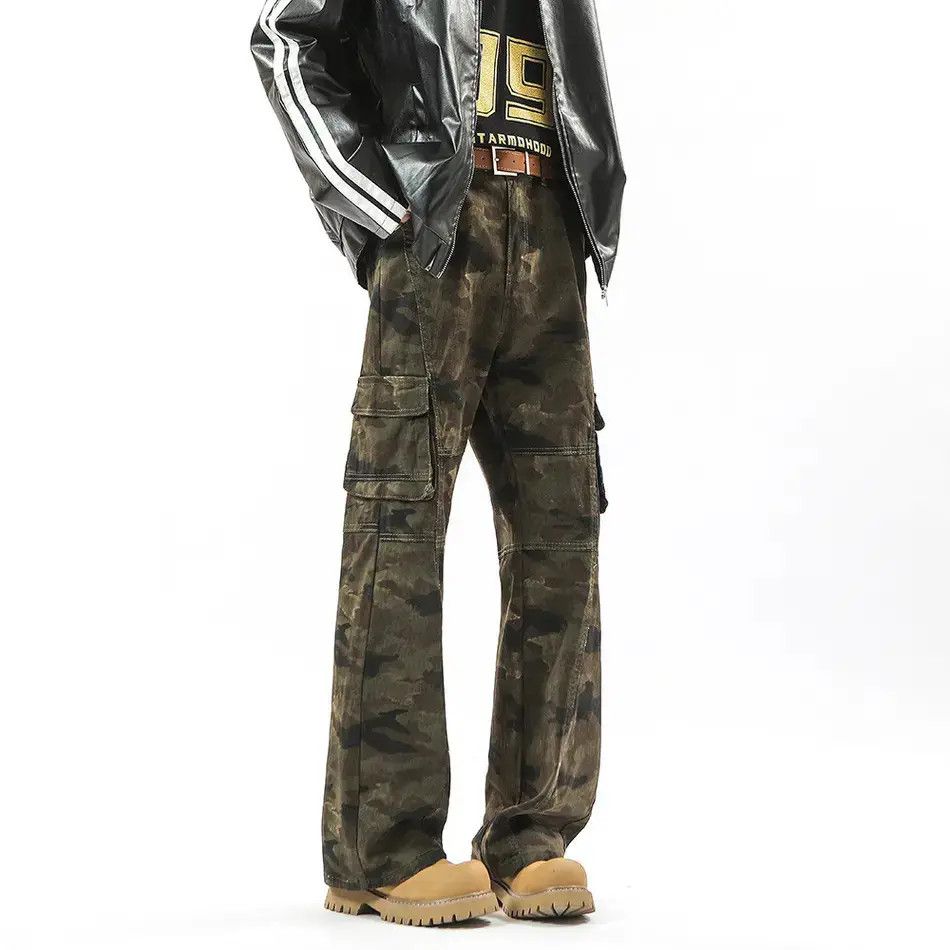 Japanese Brand Retro loose camouflage straight leg jeans Size US 32 / EU 48 - 6 Thumbnail