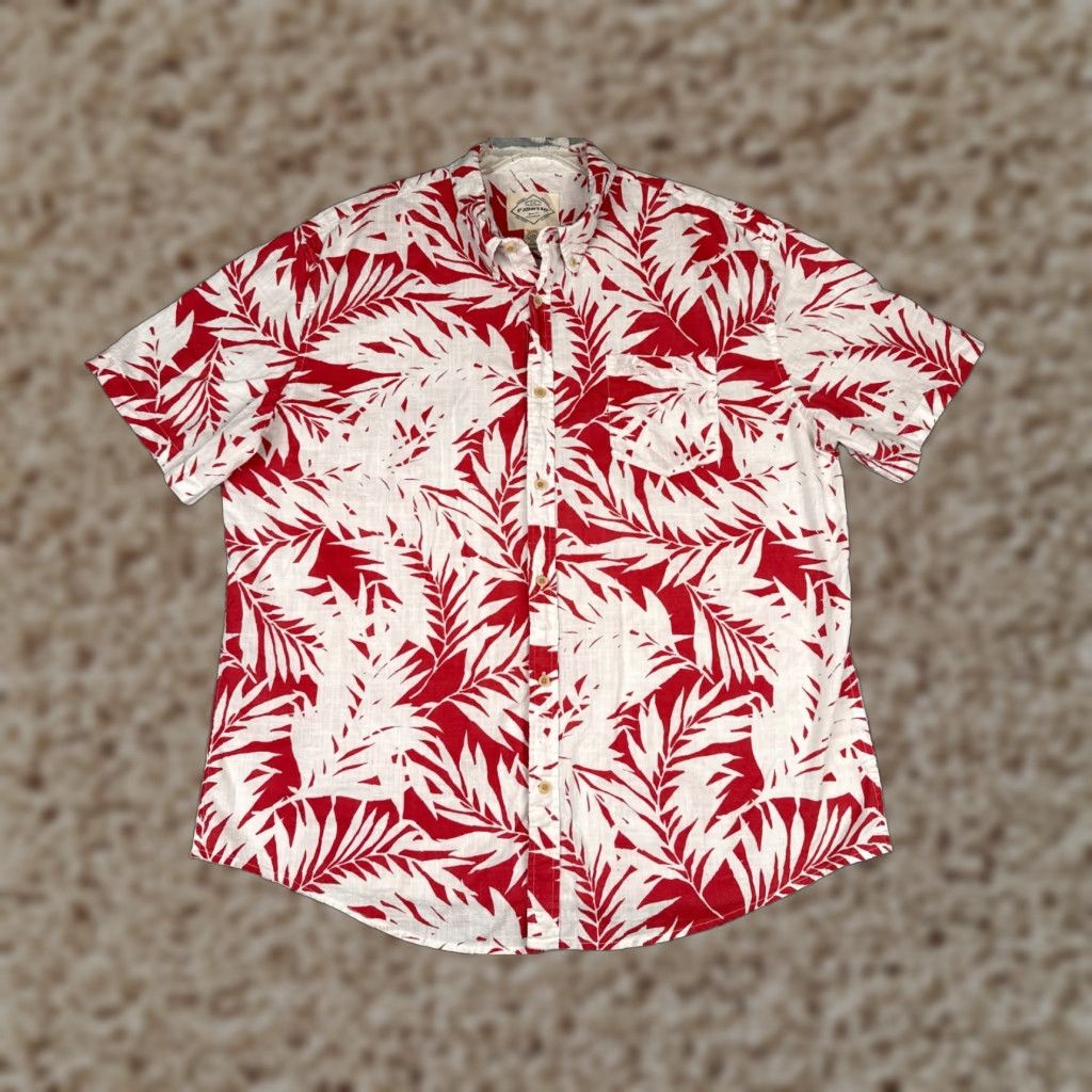 Vintage St. John's Bay Shirt Men 2XL XXL Red White Floral Hawaiian 100% Cotton Pockets Button-Up Shirt Size US XXL / EU 58 / 5 - 1 Thumbnail