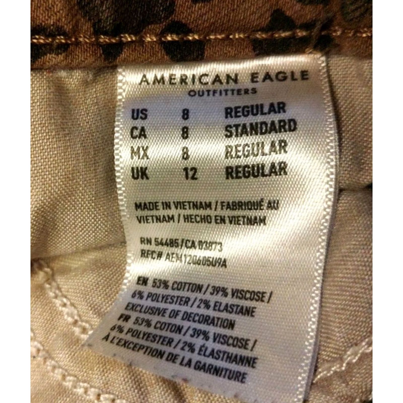 American Eagle Outfitters American Eagle Women 8 Curvy Super Hi-Rise Jegging Leopard Animal Print Denim Jeans 5-Pocket Slim Rise High Brown Size 28" / US 6 / IT 42 - 7 Thumbnail