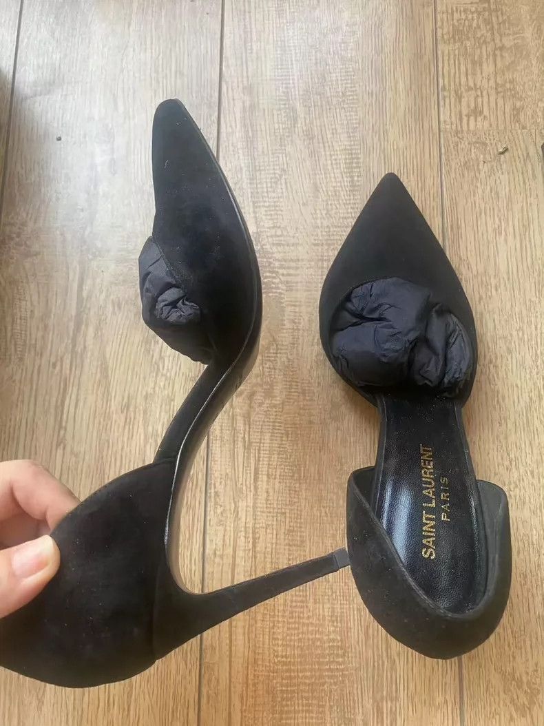 Saint Laurent Paris Saint Laurent Paris Black suede heels Size US 7.5 / IT 37.5 - 2 Thumbnail