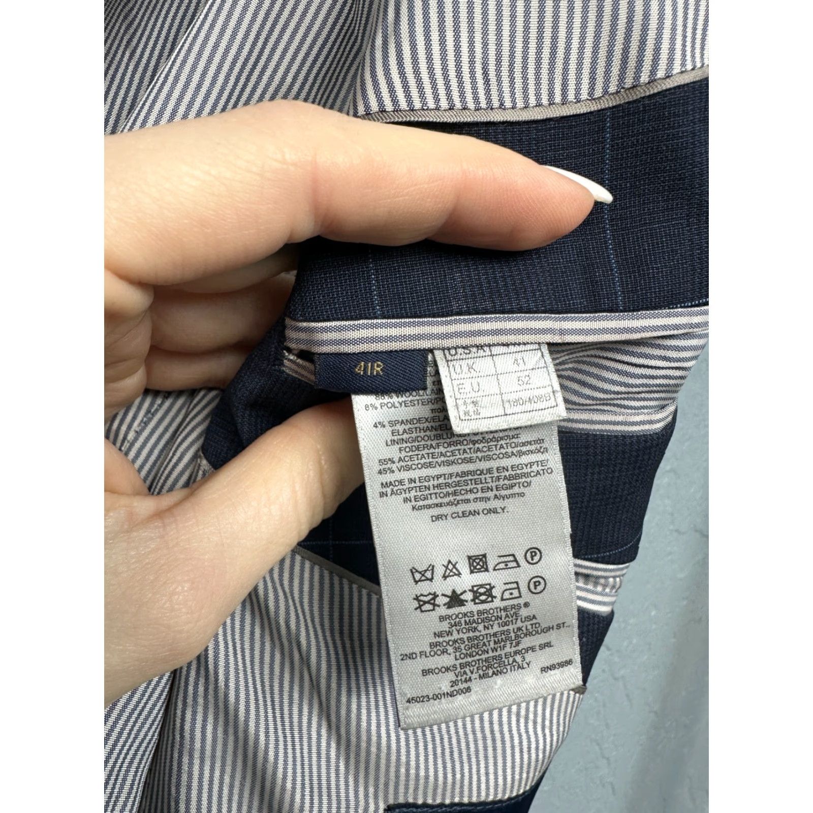 Brooks Brothers Brooks Brothers Mens Wool Blazer Jacket Size 52 Blue Check Blazer Mens 52 Blue Wool Jacket Front Two-Button Vintage: No Size 52R - 5 Thumbnail