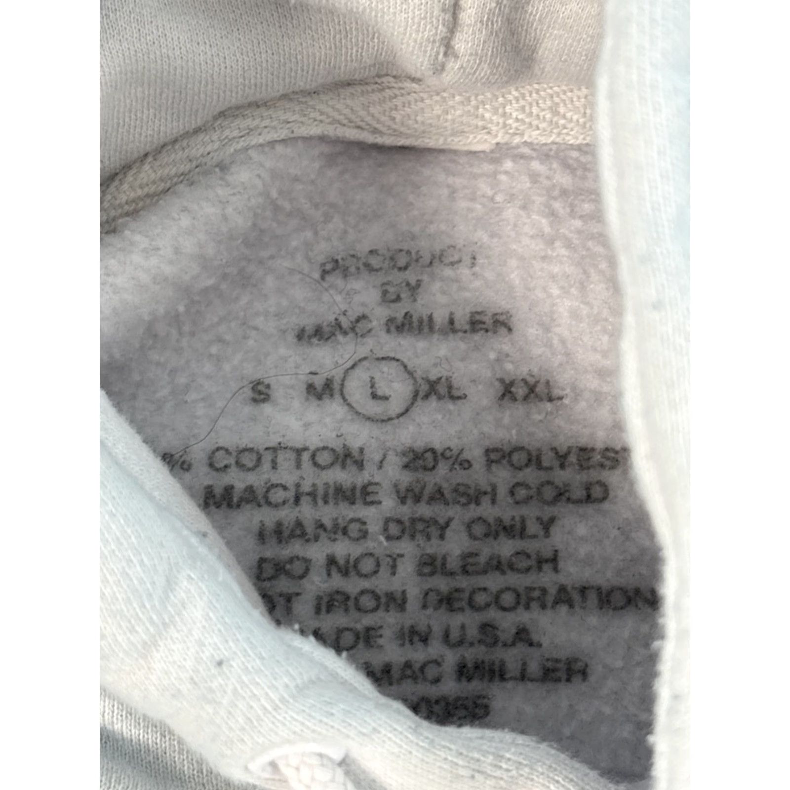 Vintage MAC MILLER Hoodie L White Faces Layers Fleece Pullover Men Size US L / EU 52-54 / 3 - 4 Thumbnail