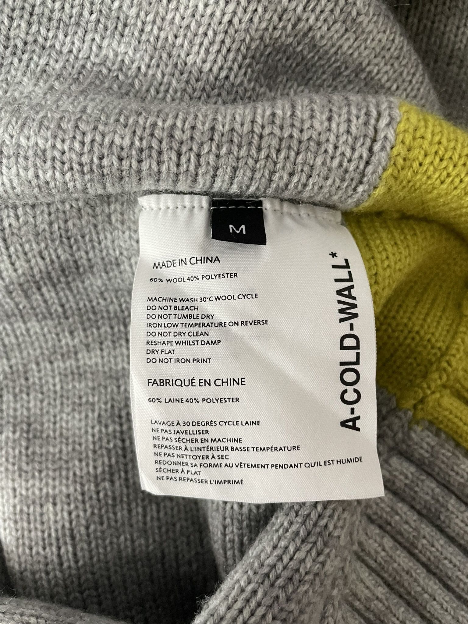 A-COLD-WALL* A Cold Wall Light Grey Framework Crewneck Graphic Sweater Size US M / EU 48-50 / 2 - 8 Thumbnail