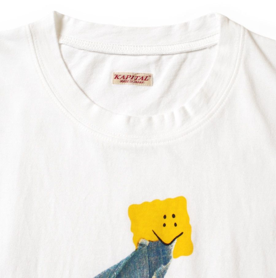 Kapital Kapital 20 Tenjiku PECKISH BORO PIECE crew t-shirt Tee white Size US XL / EU 56 / 4 - 3 Thumbnail