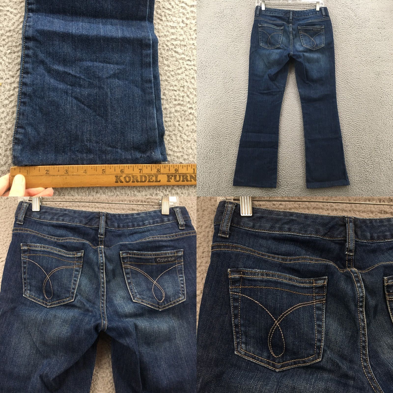 Calvin Klein Calvin Klein Jeans Bootcut Womens 27 Regular Blue Denim Zip Pants 5-Pocket Classic Modern California CK Size 27" / US 4 / IT 40 - 9 Thumbnail