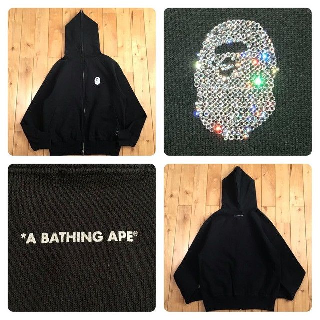 Bape × Swarovski 🔥Aoyama Exclusive🔥 BAPE Swarovski Logo Full Zip Hoodie NIGO Size US S / EU 44-46 / 1 - 1 Thumbnail