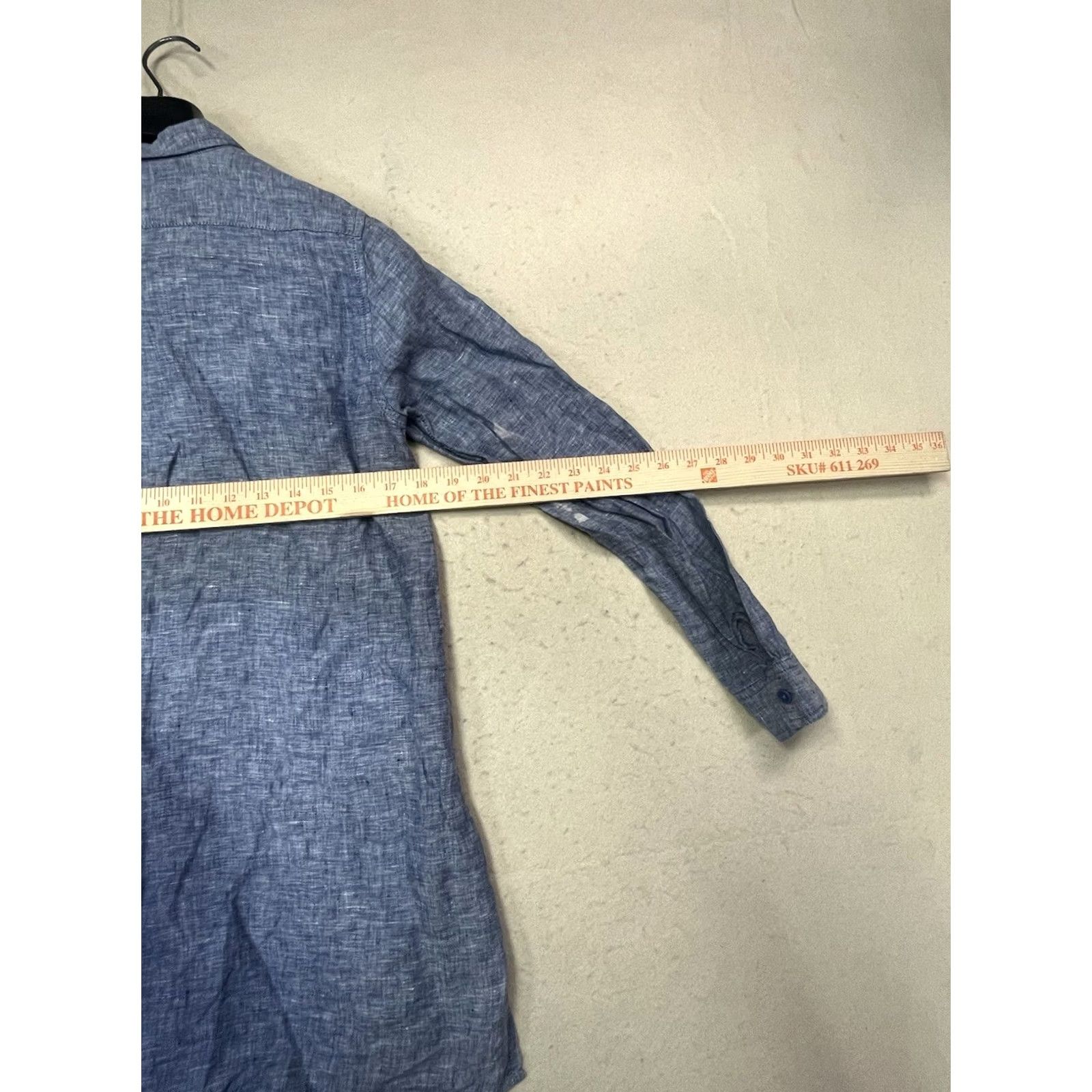 Vintage Garnet Hill Shirt Blue Button Down PP Women Linen Size XXS / US 00 / IT 34 - 3 Thumbnail