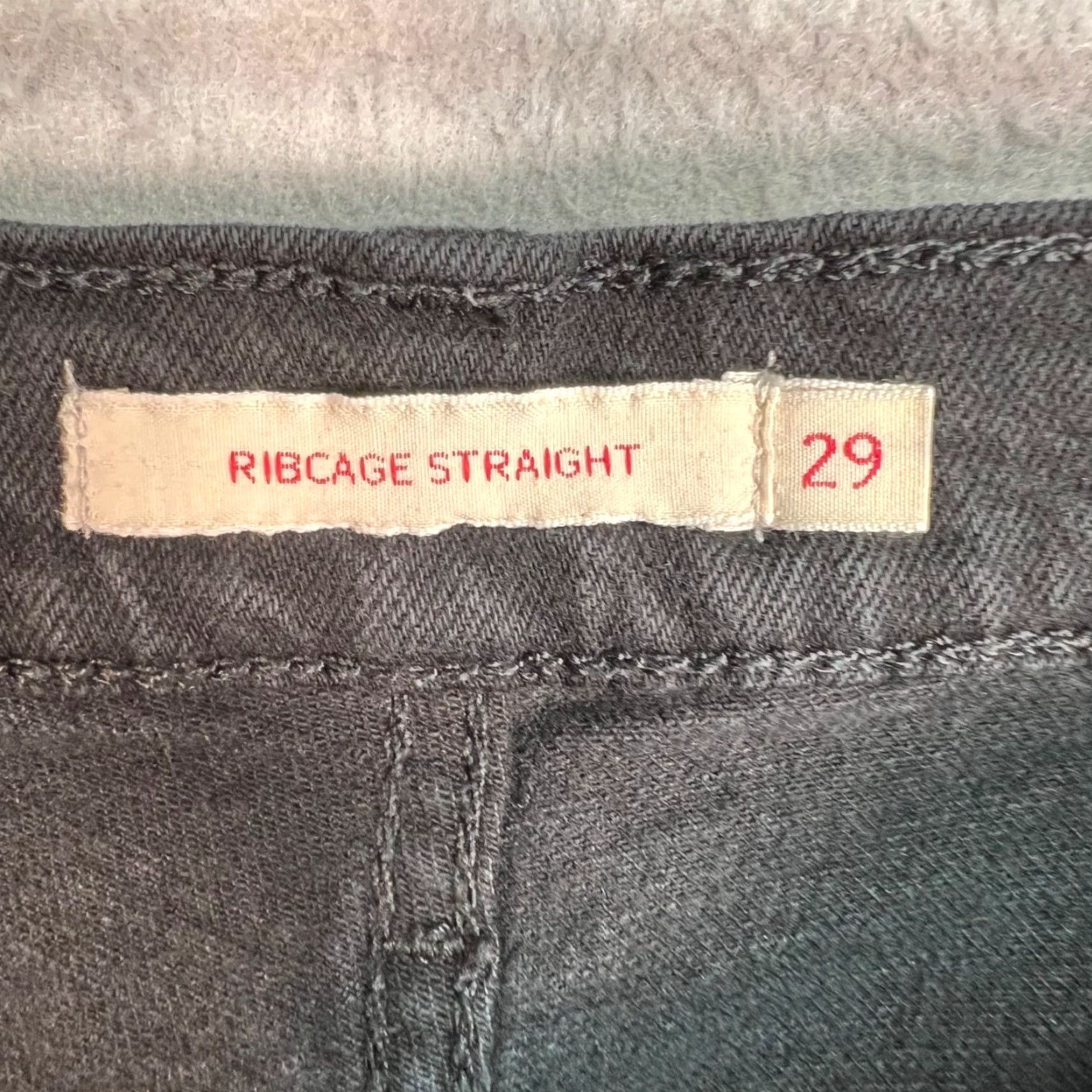 Levi's Levis Womens Jeans Ribcage Straight Black Denim Cotton Blend Size 29 Size 29" - 3 Thumbnail