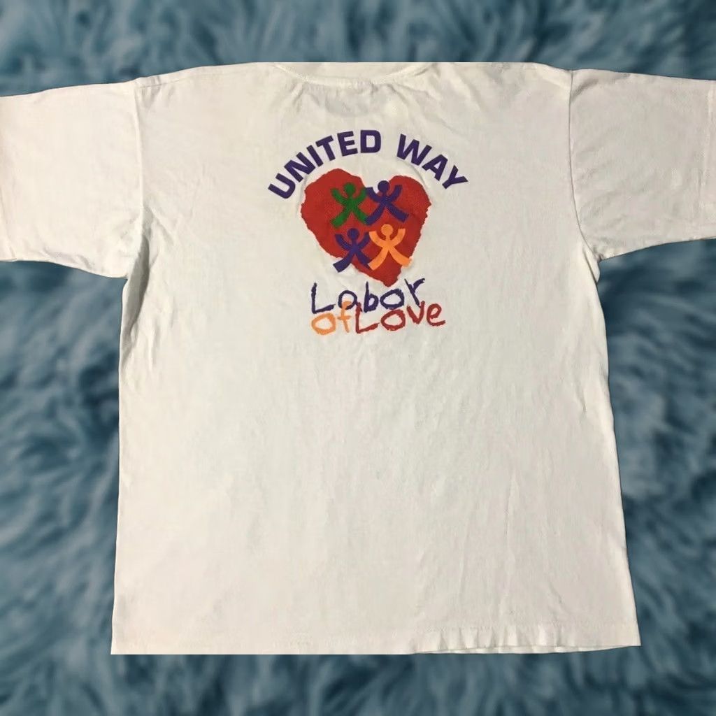 Vintage VINTAGE Labor Of Love Faded Heart Shirt L Men T-Shirt White 90s 80s Beach Grunge Sun Palm Trees Friends Single Stitch Size US L / EU 52-54 / 3 - 1 Thumbnail