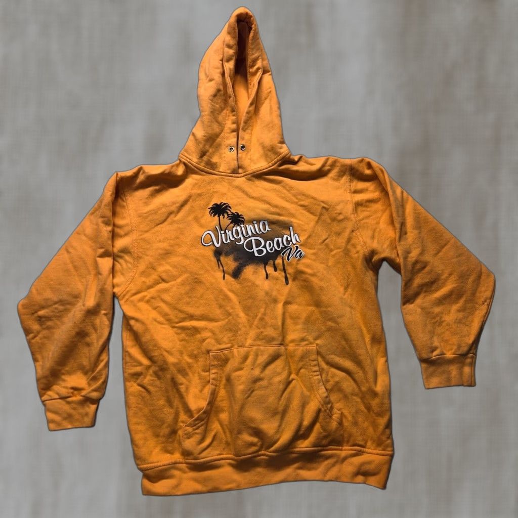 Vintage VINTAGE Virginia Beach VA Sweatshirt Hoodie Pullover Women’s Small Orange Fleece Casual Activewear Size S / US 4 / IT 40 - 1 Thumbnail
