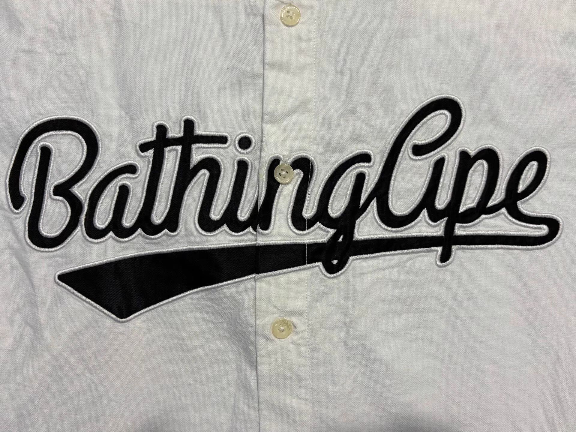 Bape Bape White Embroidered Shirt Size US S / EU 44-46 / 1 - 2 Thumbnail