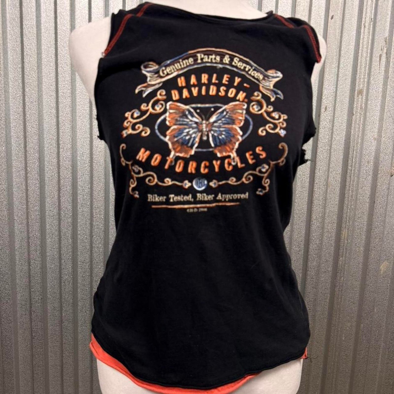 Harley Davidson Vintage Harley davidson black butterfly tank top Size S / US 4 / IT 40 - 1 Thumbnail