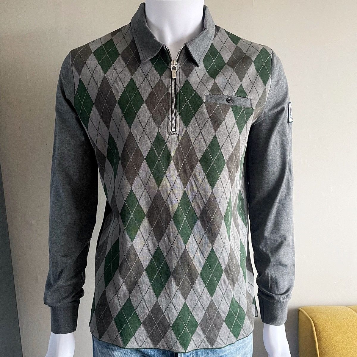 Moncler Gamme Bleu Zip Polo Shirt Jumper