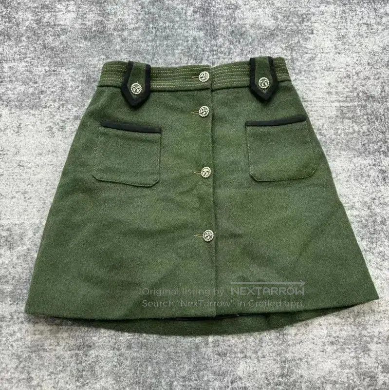 Miu Miu Miu Miu Green Cotton Ladies Skirt . Size 27" / US 4 / IT 40 - 1 Thumbnail