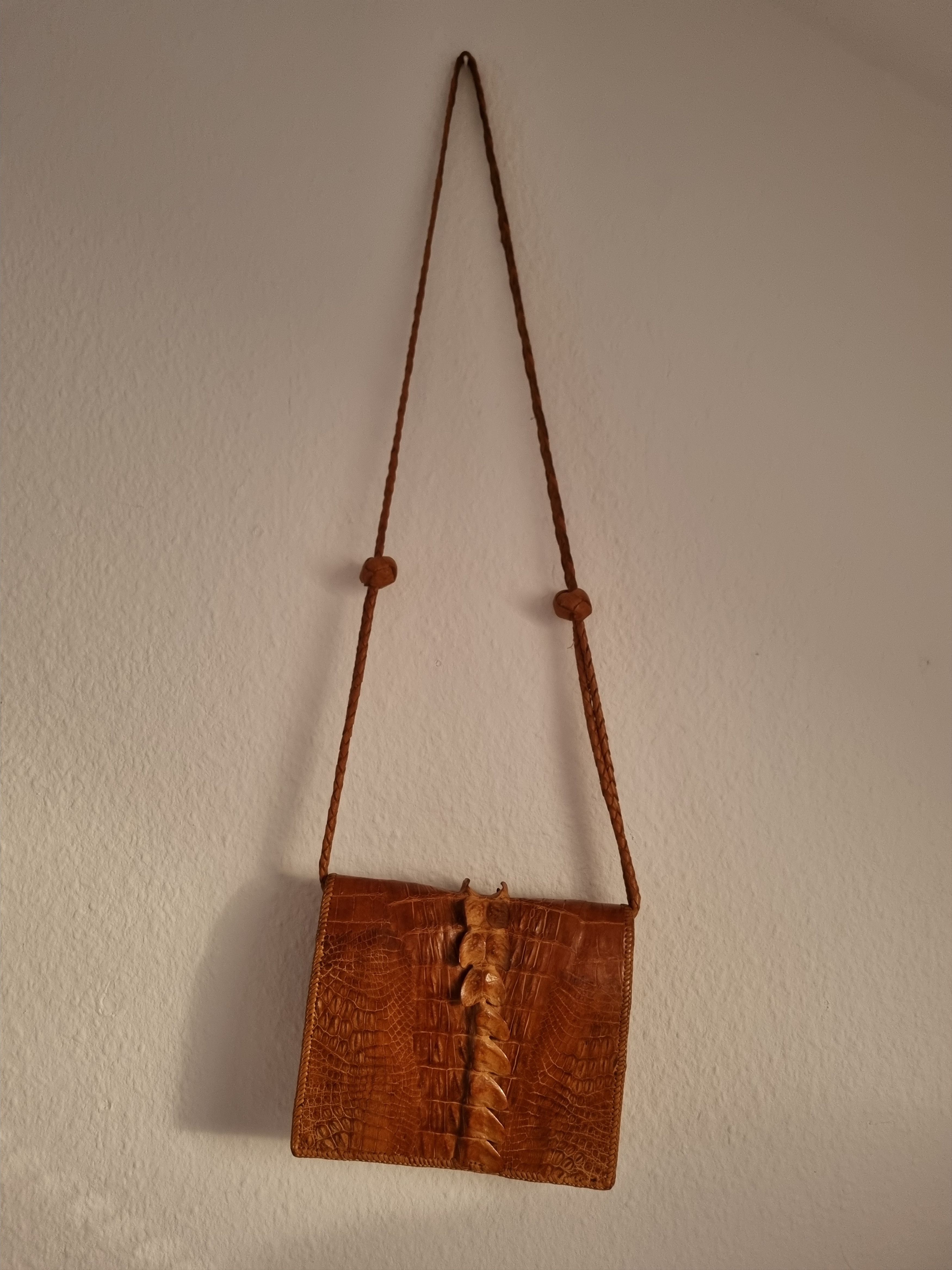 Handmade Vintage Genuine Alligator Shoulder Purse Clutch crocodile Size ONE SIZE - 8 Thumbnail