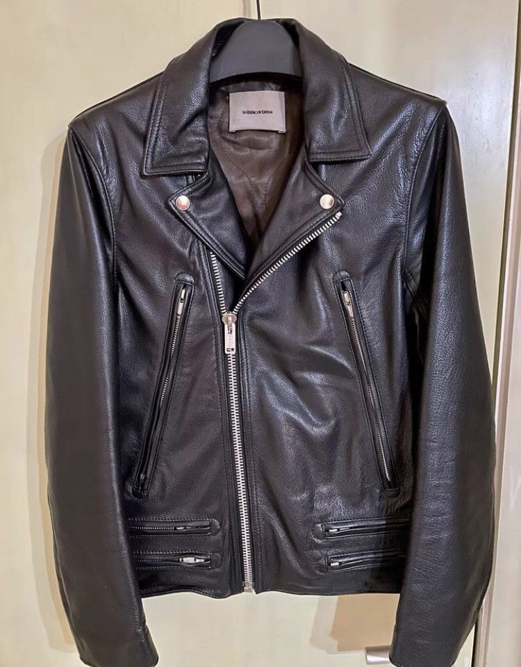 Undercover undercover Leather jacket with a blackBlack and white skull |  Grailed