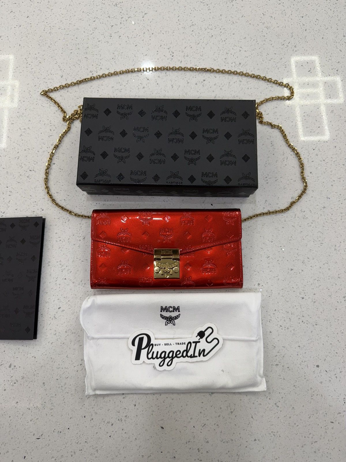MCM MCM Patent Wallet On Chain Size ONE SIZE - 1 Thumbnail