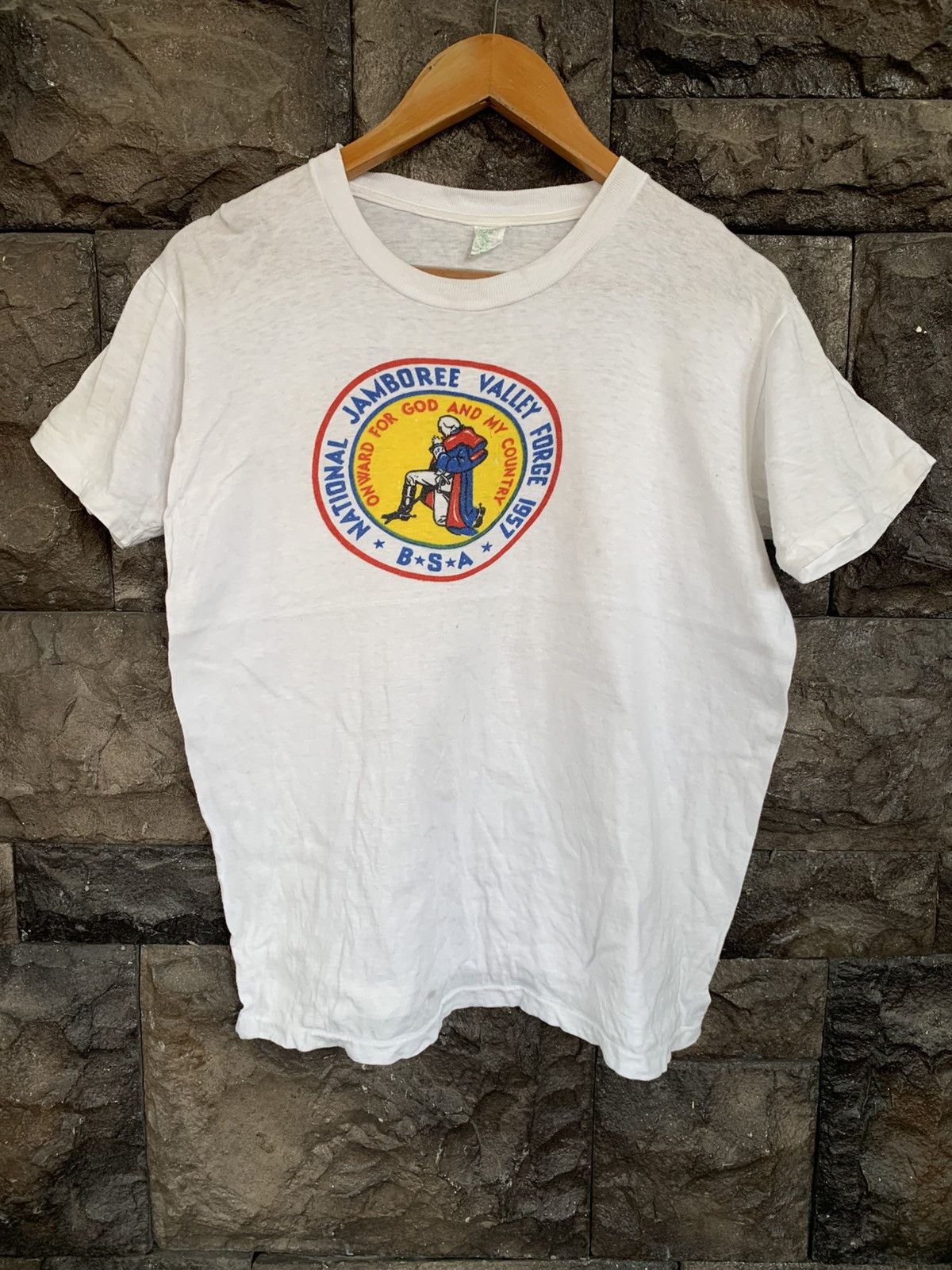 Vintage Vintage 50s BSA National Jamboree Valley Forge 1957 T shirt Size US M / EU 48-50 / 2 - 1 Thumbnail