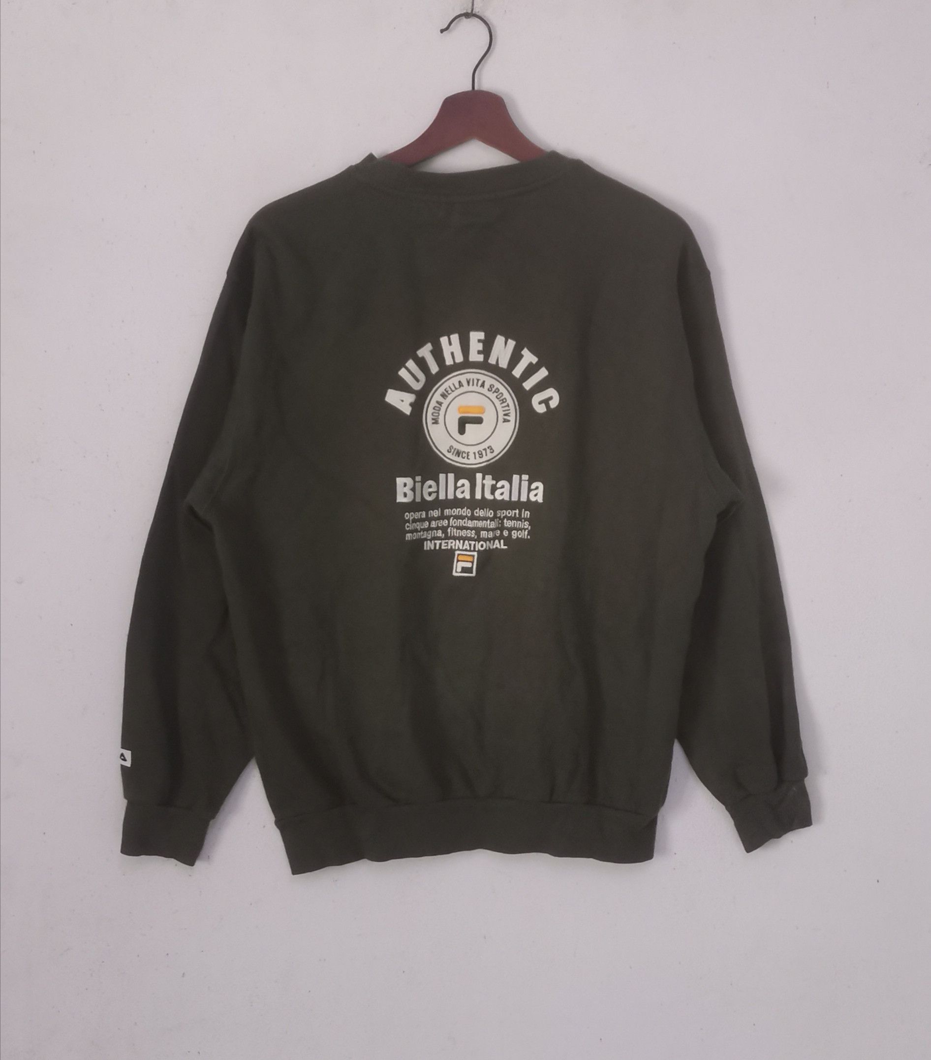 Fila × Vintage Rare vintage FILA sweatshirt crew neck green army colour Size US M / EU 48-50 / 2 - 1 Thumbnail