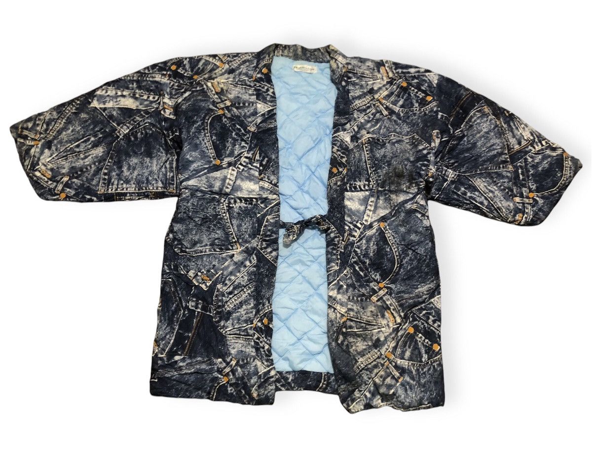 Vintage Kimono Jeans Full print Indigo design