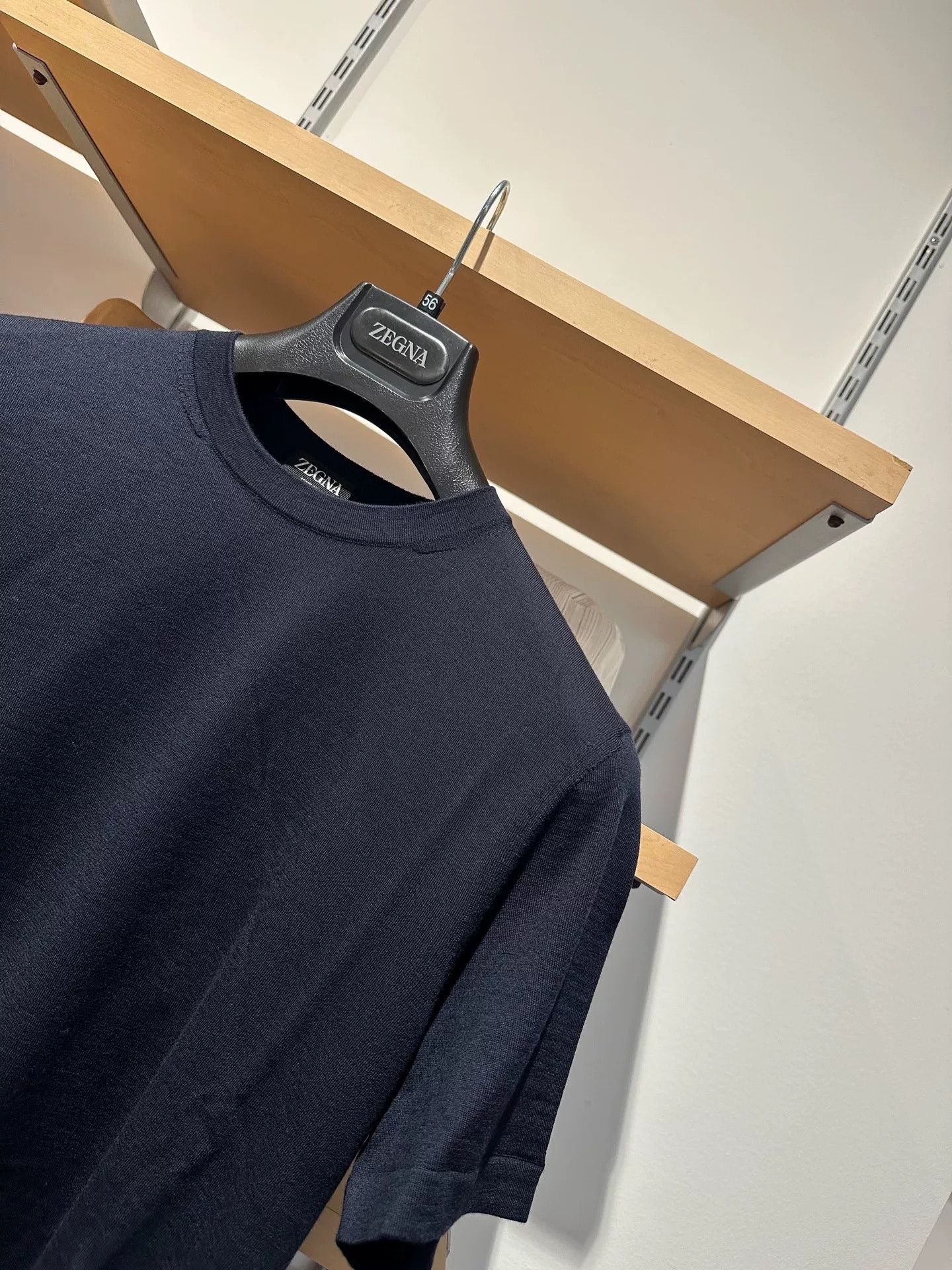 Ermenegildo Zegna Zegna Navy Wool Knit T-Shirt Size US S / EU 44-46 / 1 - 2 Thumbnail