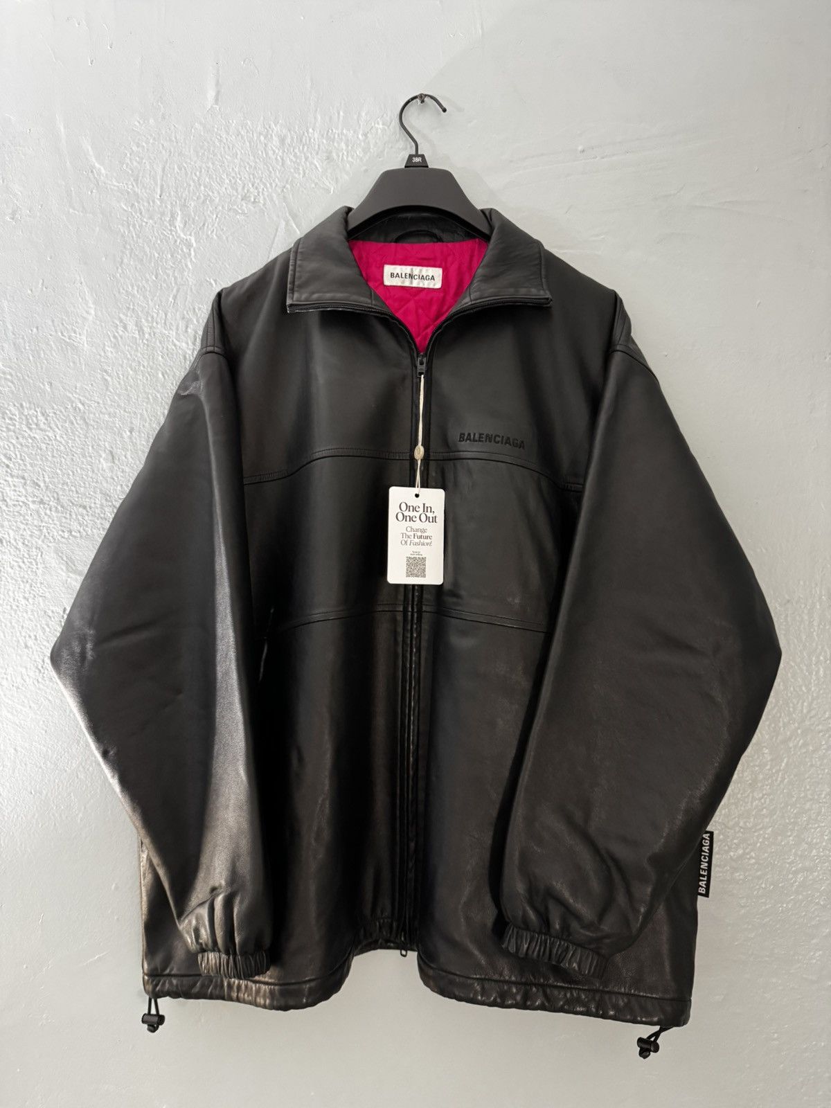 Lamb Leather Red Quilted Zip Up Jacket