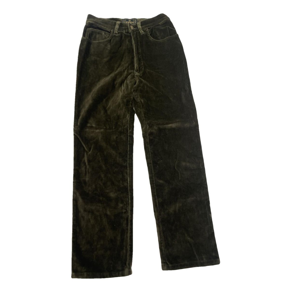 Fendi Khaki Suede Trouser Size 27" / US 4 / IT 40 - 1 Thumbnail