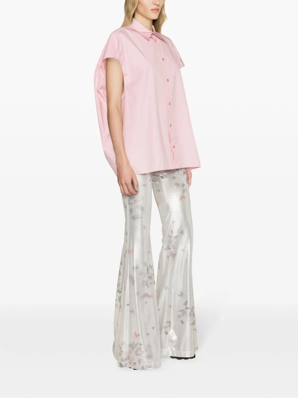Marni o1y1125 Solid Color Shirt in Pink Size L / US 10 / IT 46 - 2 Thumbnail