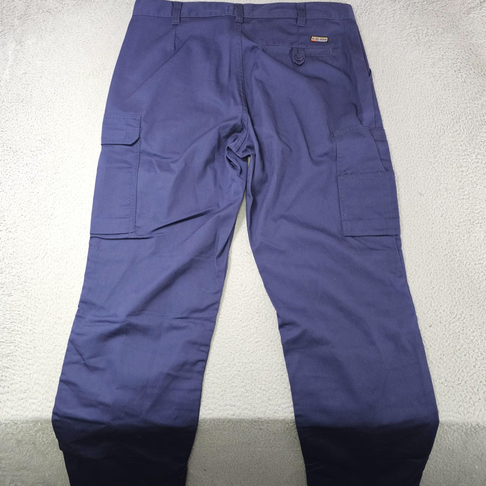 Vintage Blaklader Work Pants Mens 37x32 Blue Cargo Workwear Utility Polyester Cotton Pants Straight Leg 65/35 Pockets Logo Size US 37 - 7 Thumbnail