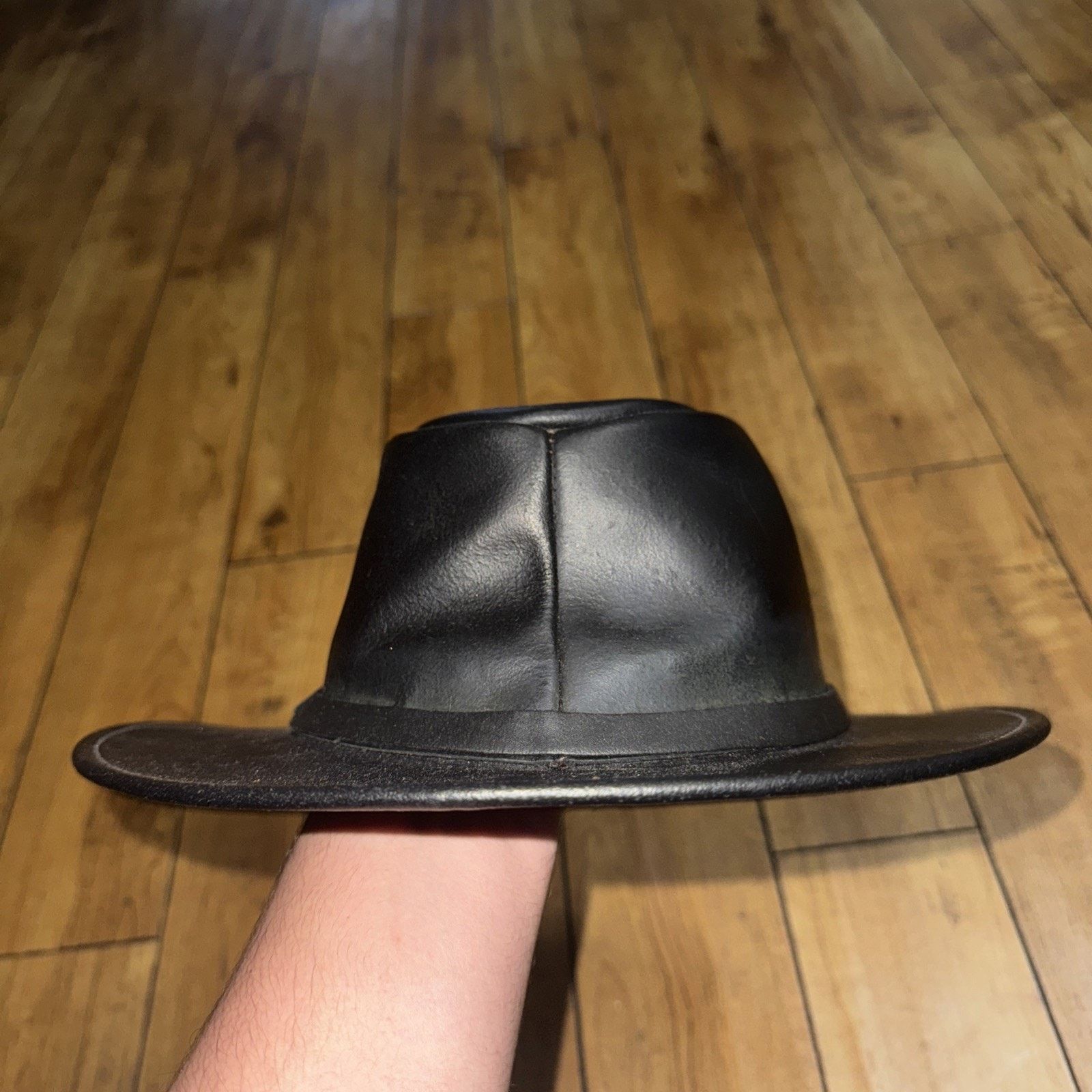 Japanese Brand × Vintage Henschel Leather Hat Black Large Size ONE SIZE - 3 Thumbnail