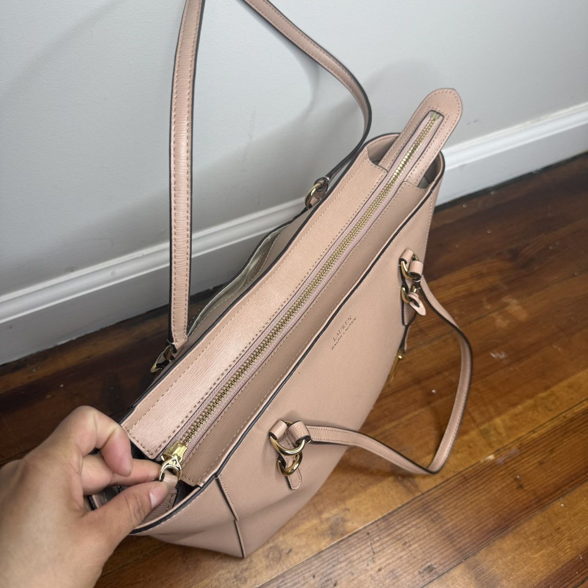 Polo Ralph Lauren Lauren Ralph Lauren Pale Blush Leather Tote with Gold Size ONE SIZE - 3 Thumbnail