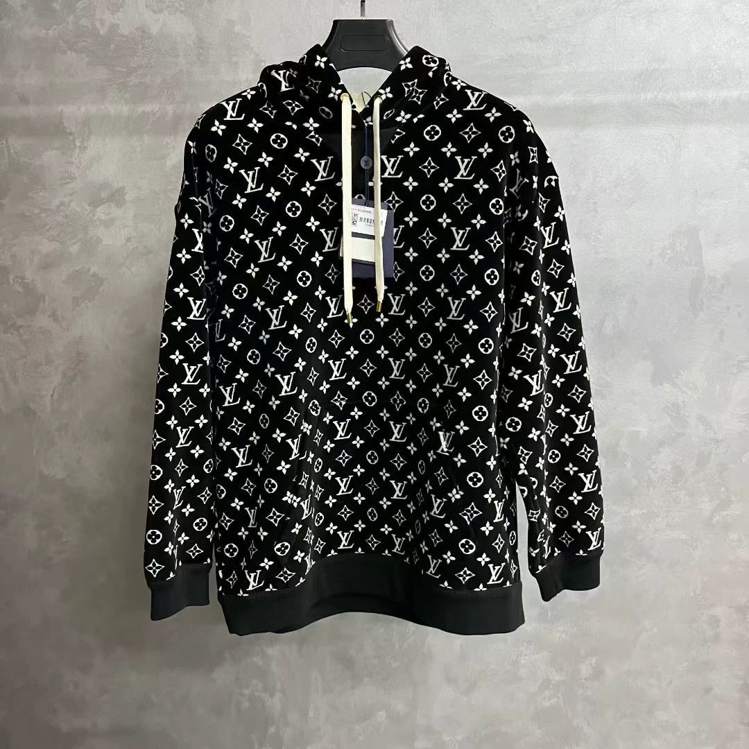 Louis Vuitton Louis Vuitton Black Logo Print Hoodie Size US XL / EU 56 / 4 - 1 Thumbnail